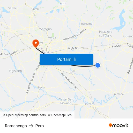 Romanengo to Pero map