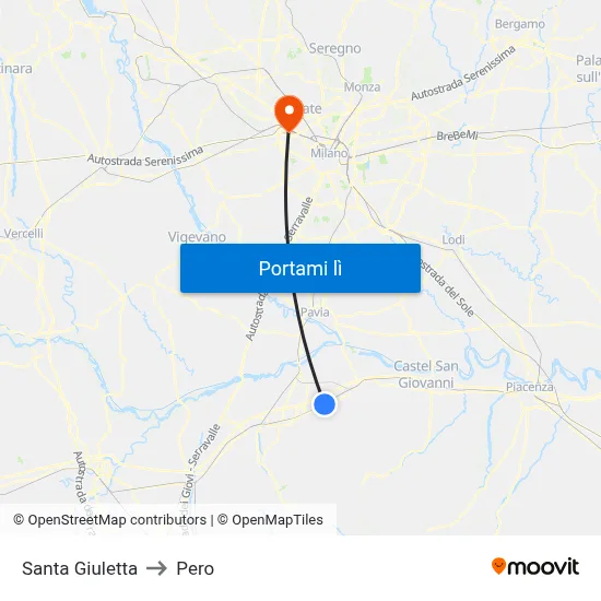 Santa Giuletta to Pero map