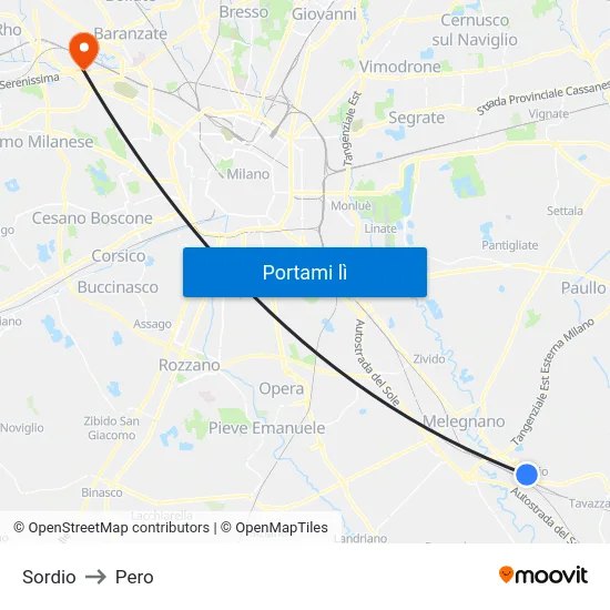 Sordio to Pero map
