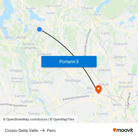 Crosio Della Valle to Pero map