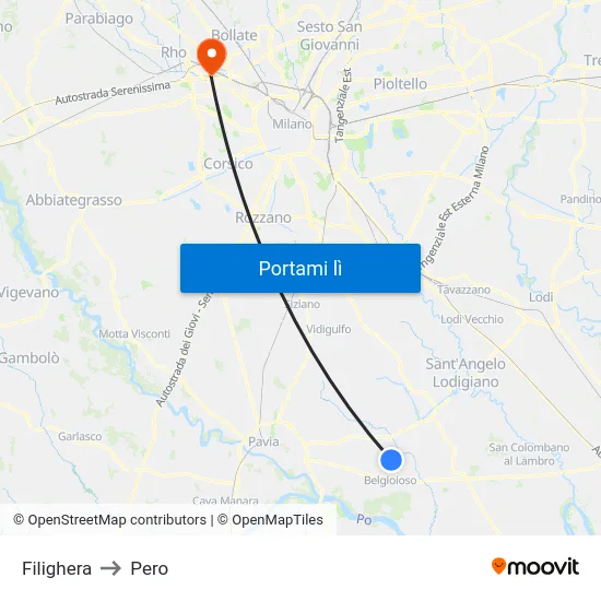 Filighera to Pero map