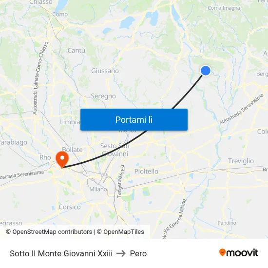 Sotto Il Monte Giovanni Xxiii to Pero map