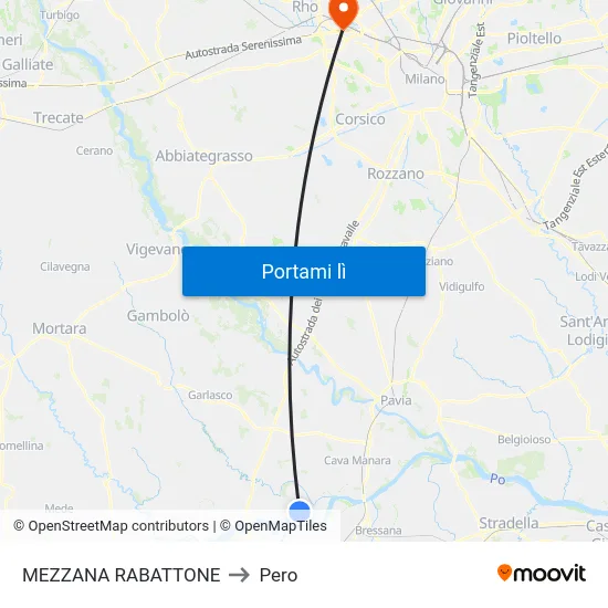 MEZZANA RABATTONE to Pero map