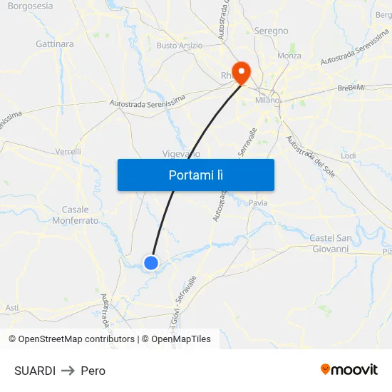 SUARDI to Pero map