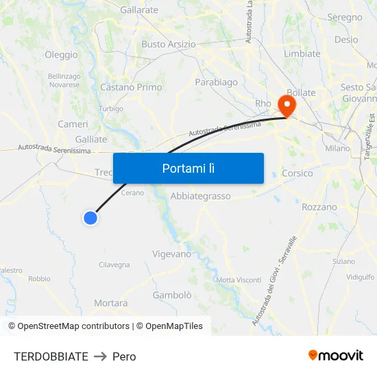 TERDOBBIATE to Pero map