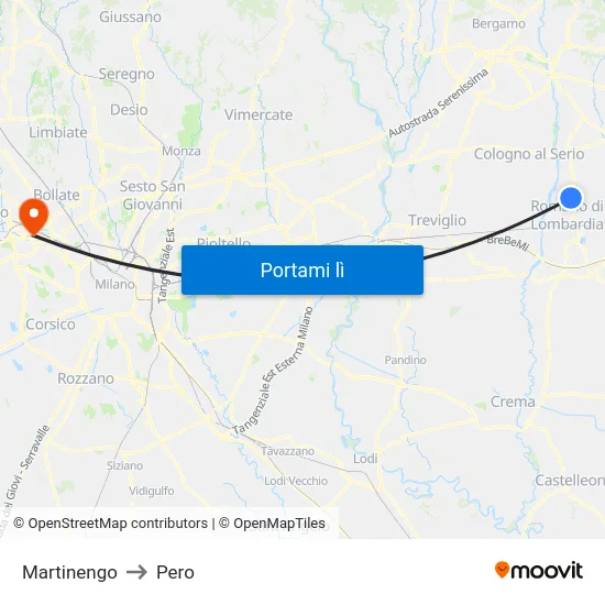 Martinengo to Pero map