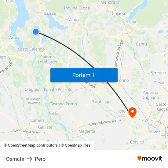 Osmate to Pero map
