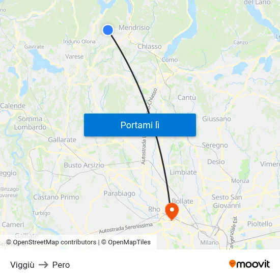 Viggiù to Pero map