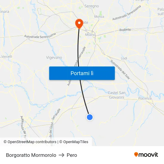 Borgoratto Mormorolo to Pero map