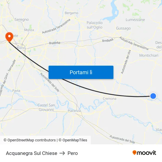 Acquanegra Sul Chiese to Pero map