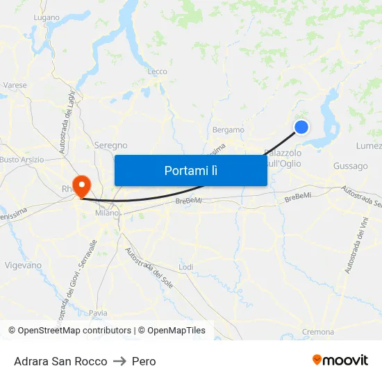 Adrara San Rocco to Pero map