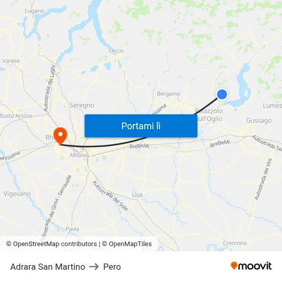 Adrara San Martino to Pero map