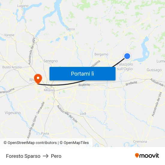 Foresto Sparso to Pero map