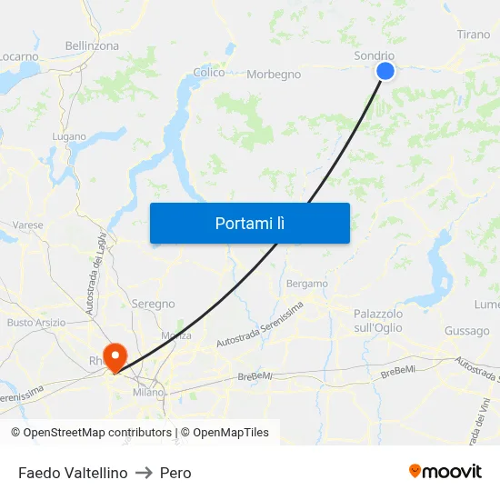 Faedo Valtellino to Pero map