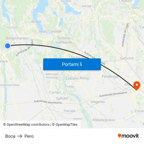 Boca to Pero map