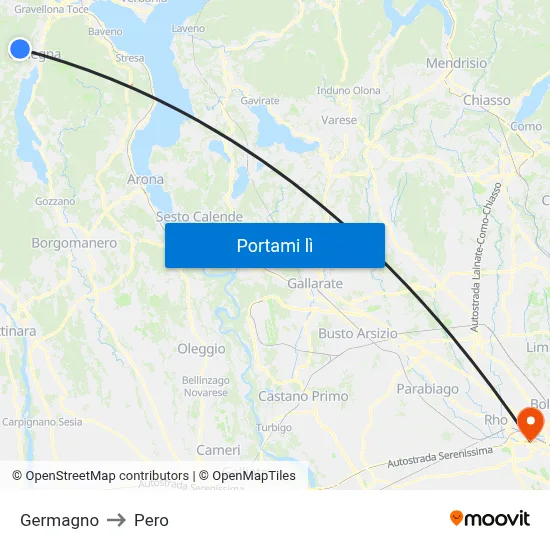 Germagno to Pero map