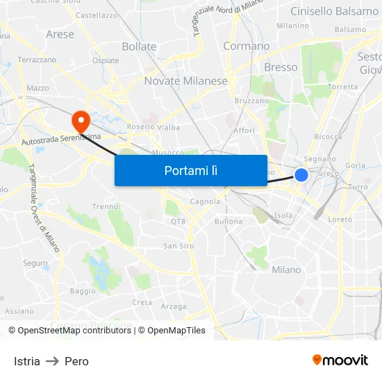 Istria to Pero map