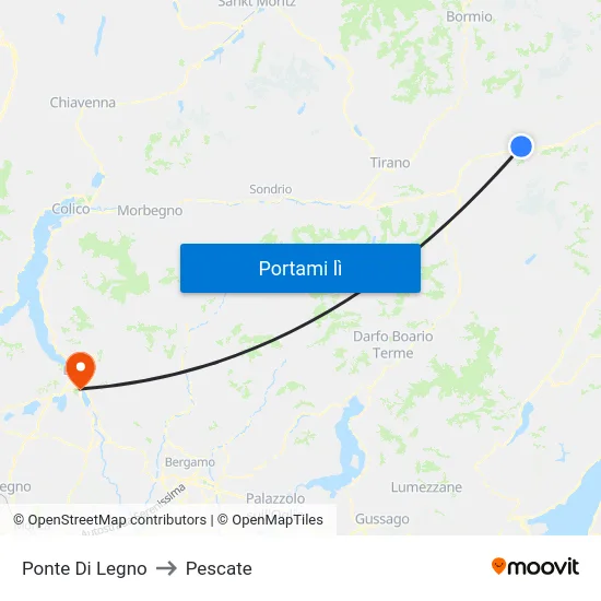 Ponte Di Legno to Pescate map