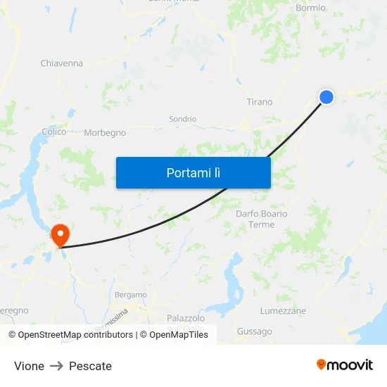 Vione to Pescate map
