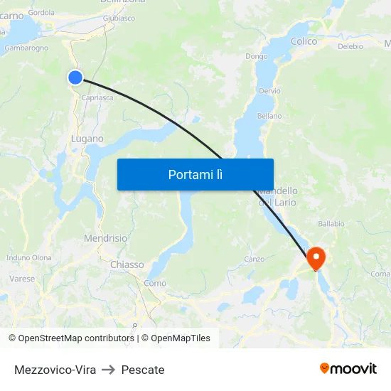 Mezzovico-Vira to Pescate map