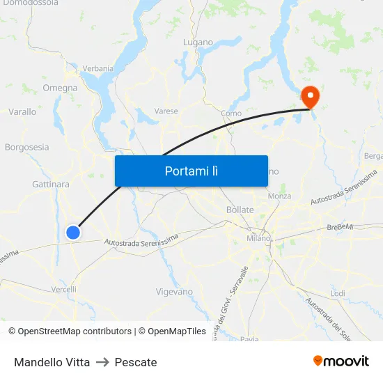 Mandello Vitta to Pescate map