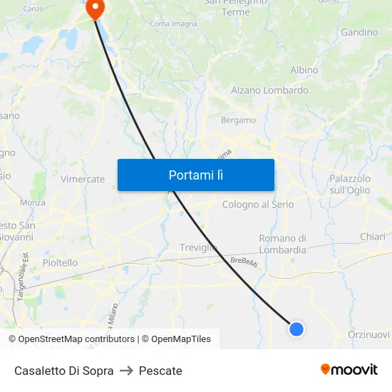 Casaletto Di Sopra to Pescate map