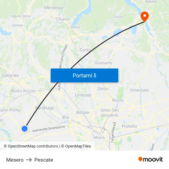 Mesero to Pescate map