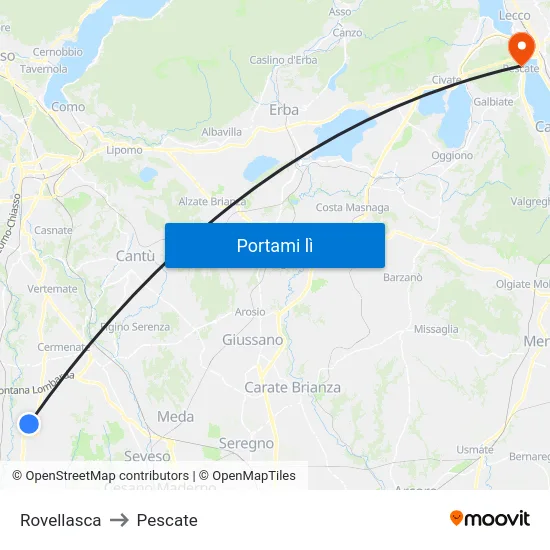 Rovellasca to Pescate map
