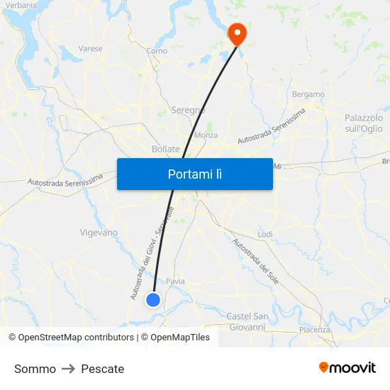 Sommo to Pescate map