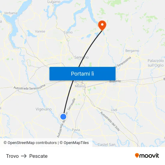 Trovo to Pescate map
