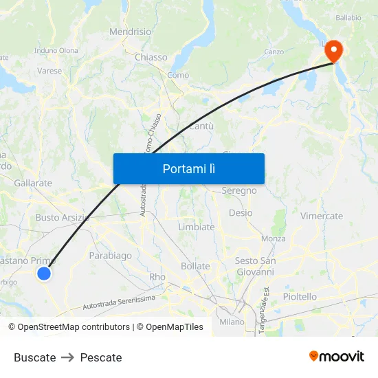 Buscate to Pescate map