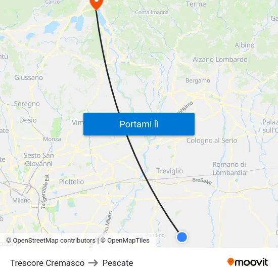 Trescore Cremasco to Pescate map