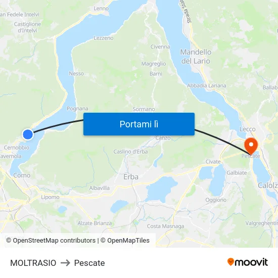 MOLTRASIO to Pescate map