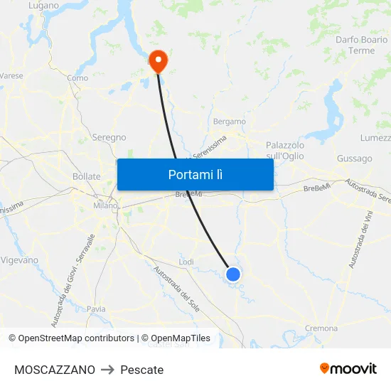MOSCAZZANO to Pescate map