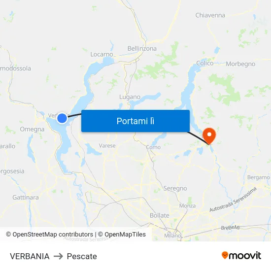 VERBANIA to Pescate map