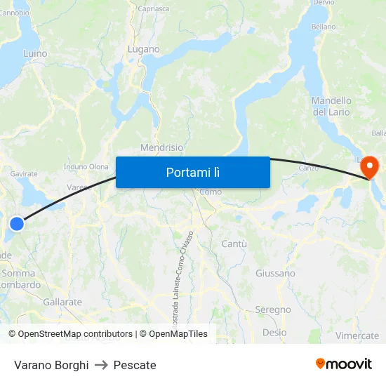 Varano Borghi to Pescate map