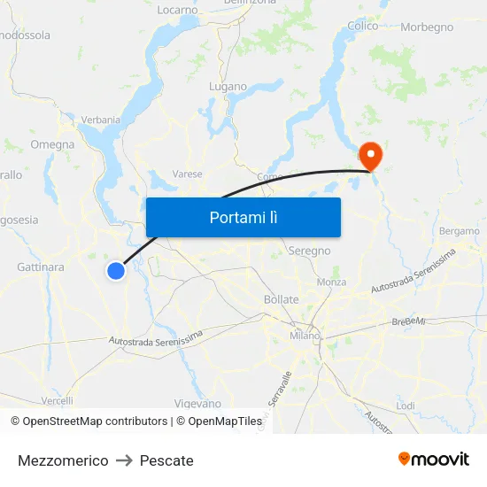 Mezzomerico to Pescate map