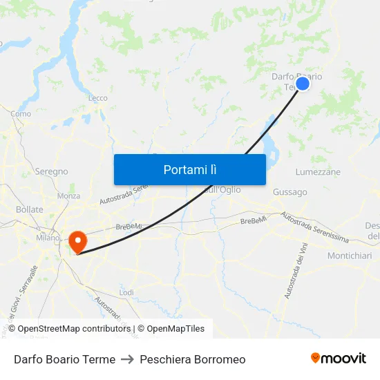 Darfo Boario Terme to Peschiera Borromeo map