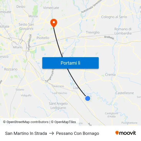 San Martino In Strada to Pessano Con Bornago map