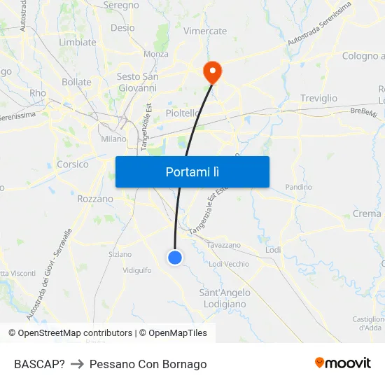 BASCAP? to Pessano Con Bornago map