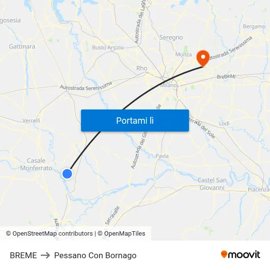 BREME to Pessano Con Bornago map