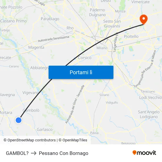 GAMBOL? to Pessano Con Bornago map