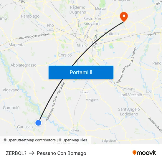 ZERBOL? to Pessano Con Bornago map