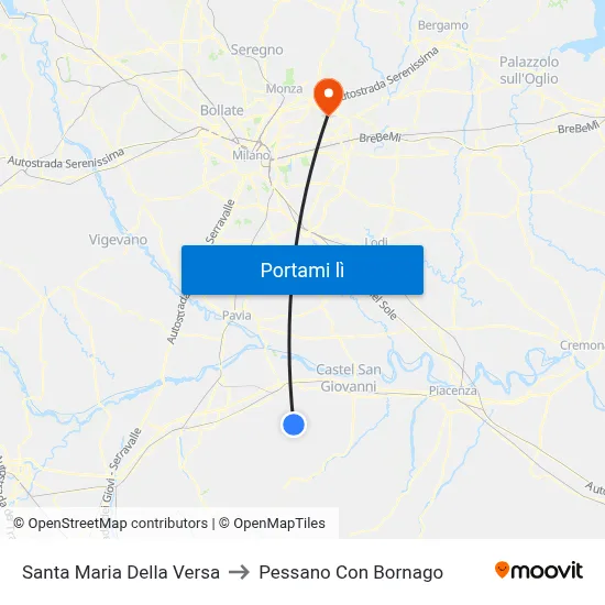 Santa Maria Della Versa to Pessano Con Bornago map