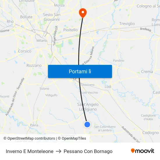 Inverno E Monteleone to Pessano Con Bornago map