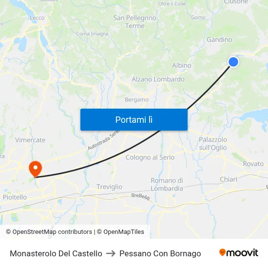 Monasterolo Del Castello to Pessano Con Bornago map