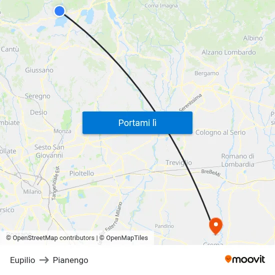 Eupilio to Pianengo map