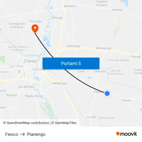 Fiesco to Pianengo map