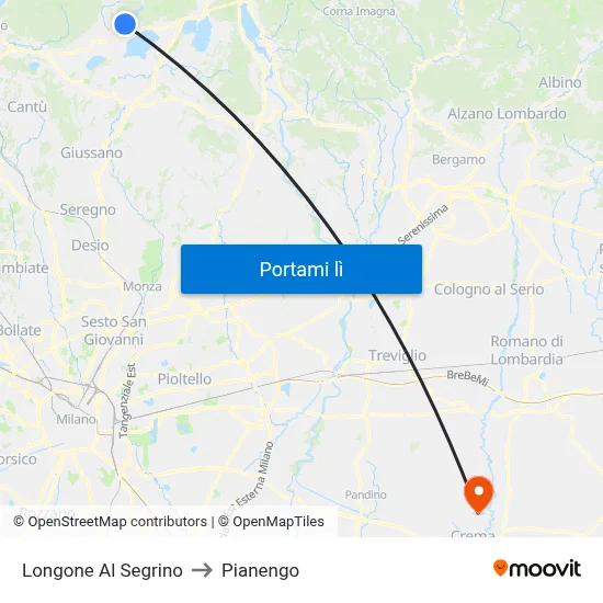 Longone Al Segrino to Pianengo map
