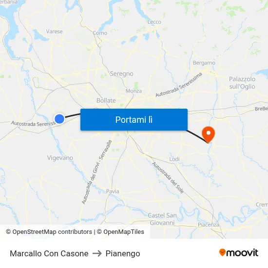 Marcallo Con Casone to Pianengo map